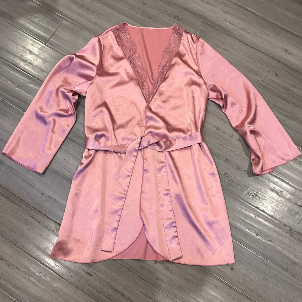 Shein Lace Trim Robe